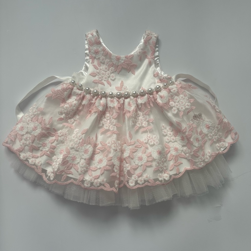 American Princess Pink and White Baby Dress